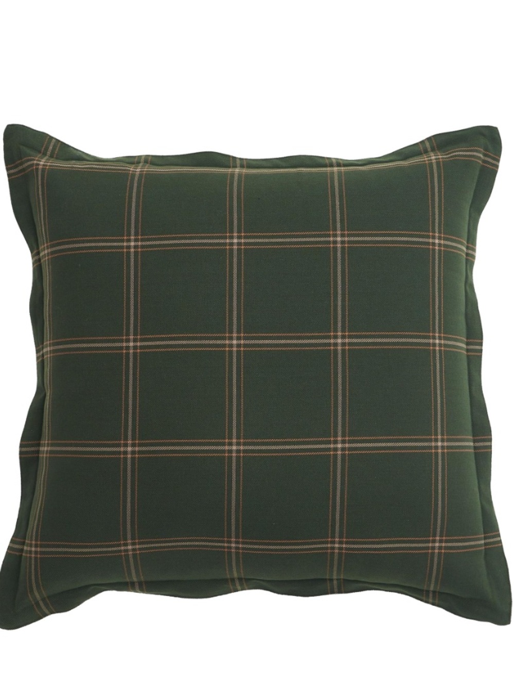 EURO SHAM Windowpane Plaid Cotton Blend Extra Large 27x27” - HUNTER GREEN
